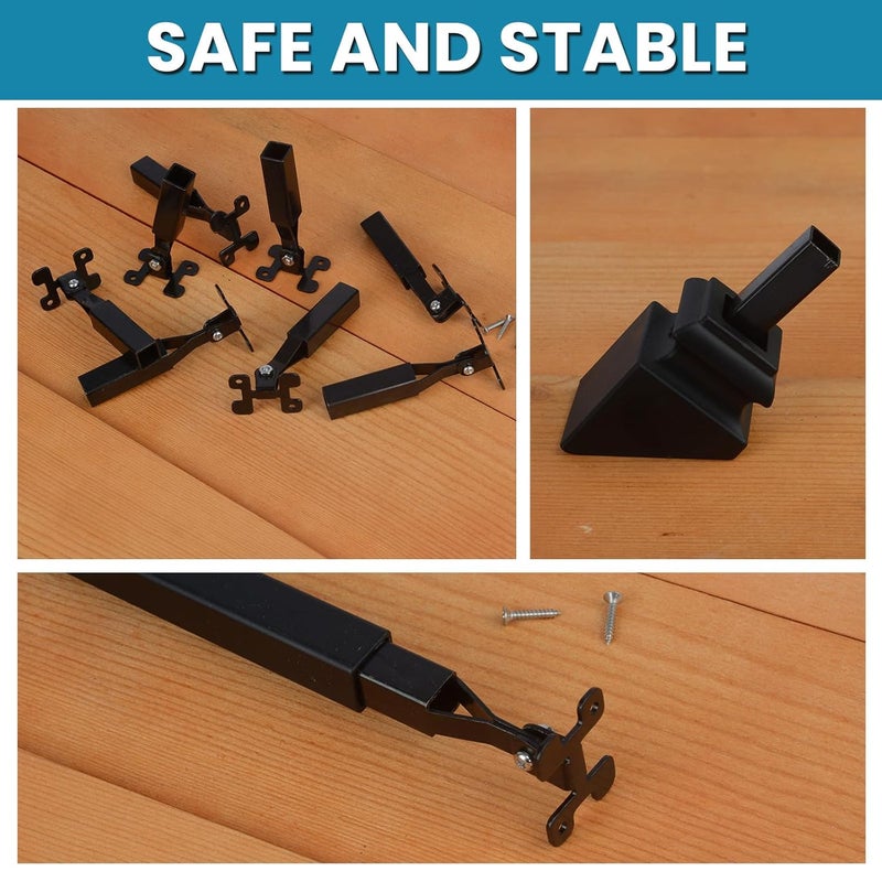 Senmit Angle Adjustable Connectors,Baluster Swivel Connectors with Screw for Installation of 1/5" Square Balusters balusters for Staircase Interior (15 Connectors 15 Slant Shoes) - Image 4